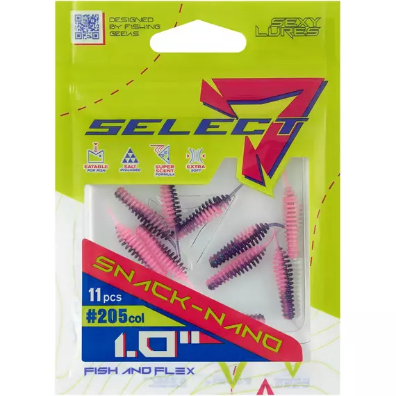 Силікон Select Snack Nano 1" #205 (11шт/уп), Довжина силікону: 1" (2.54 см), Колір силікону: 205, фото , изображение 2